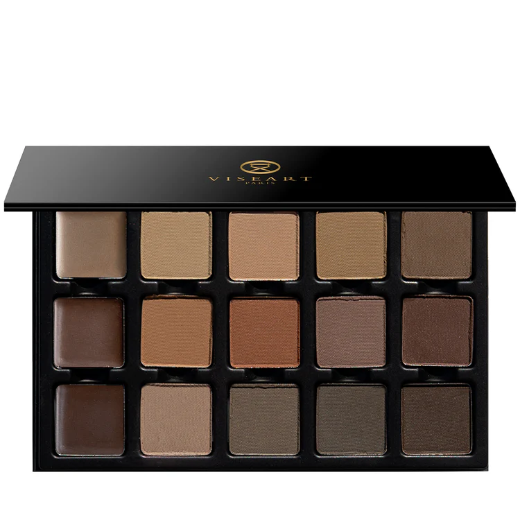 VISEPRO™ — Paleta profesionala 15 culori: 12 farduri + 3 pomade pentru sprancene