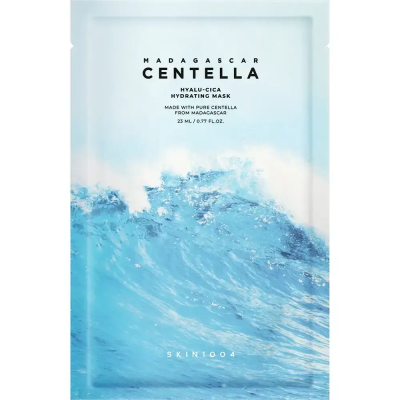 SKIN1004 Madagascar Centella Hyalu-Cica Hydrating Mask - masca de fata formulata cu complex de 8 tipuri de acid hialuronic si extract de Centella Asiatica, care contribuie la hidratarea pielii si la mentinerea barierei cutanate - 23 ml