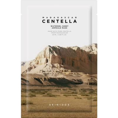 SKIN1004 Madagascar Centella Watergel Sheet Ampoule - masca de fata formulata cu extract de Centella Asiatica si ulei de frunze de Mentha Arvensis, care contribuie la calmarea pielii si la hidratarea pielii - 25 ml